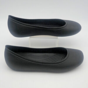 NEW Crocs Brooklyn Ballet Flats Women's 6  Black Balletcore Coquette Dress